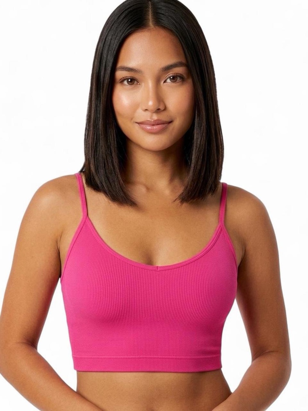 Garage Hot Pink Ribbed Seamless Crop Tank Top Size XS